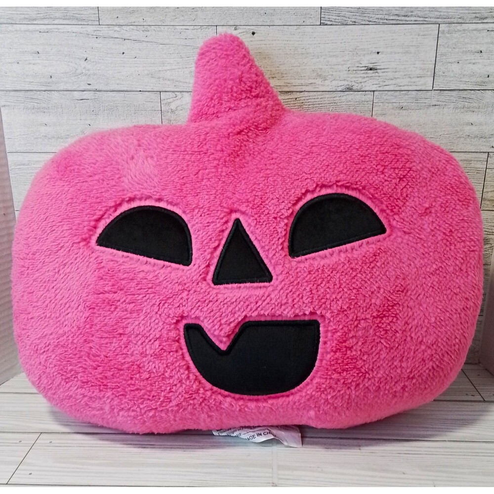 Hyde Kids Pink & Black Pumpkin Halloween Pillow 16 x 14.5 Spot Clean Only